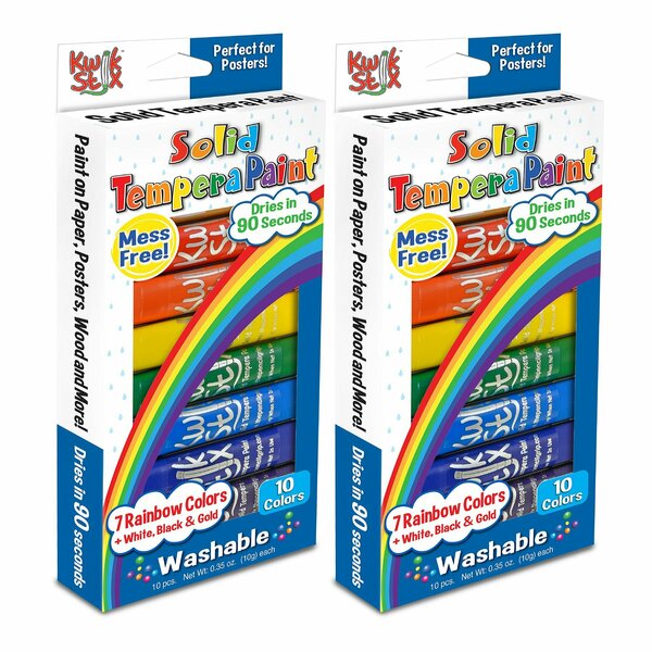 Kwik Stix Tempera Paint Sticks, Rainbow Colors, 20PK TPG-699